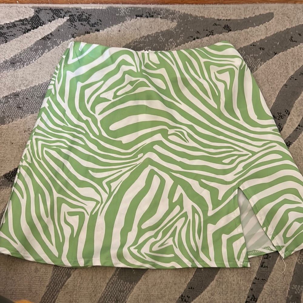 Princess Polly Green Zebra Skirt